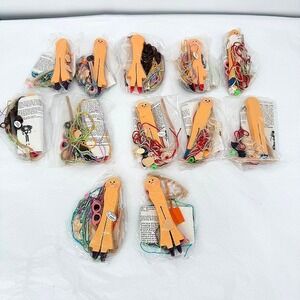 Wooden Clothespin Worry Doll Craft Kits Lot of 12 DIY Miniature Figures VTG 2003